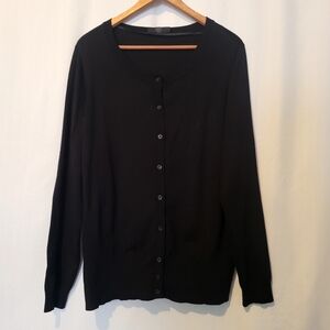 Lane Bryant Button Front Long Sleeve Black Cardigan Size 18/20
